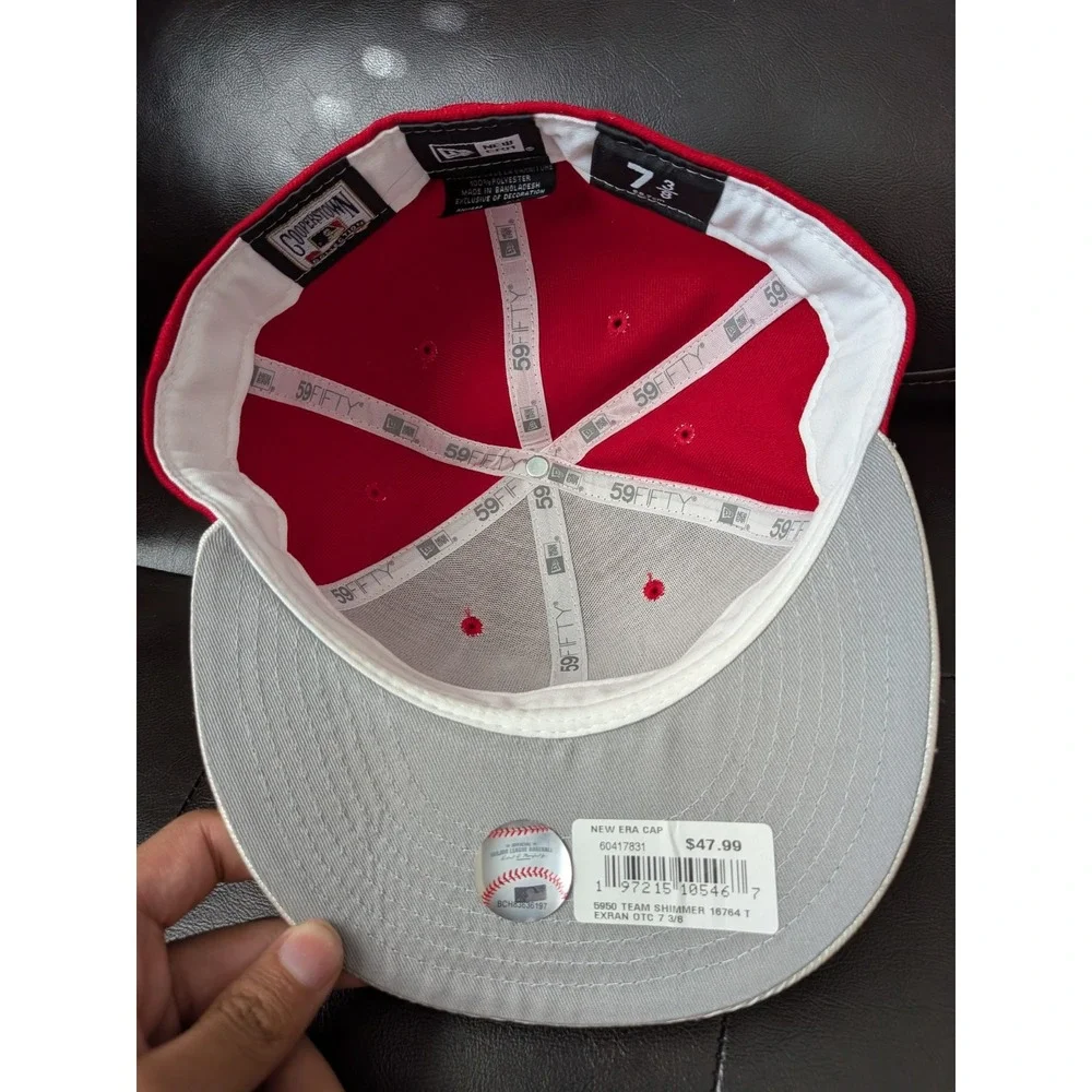 Texas Rangers New Era Authentic Collection Cap Hat Men's Size 7 3/8  Red
